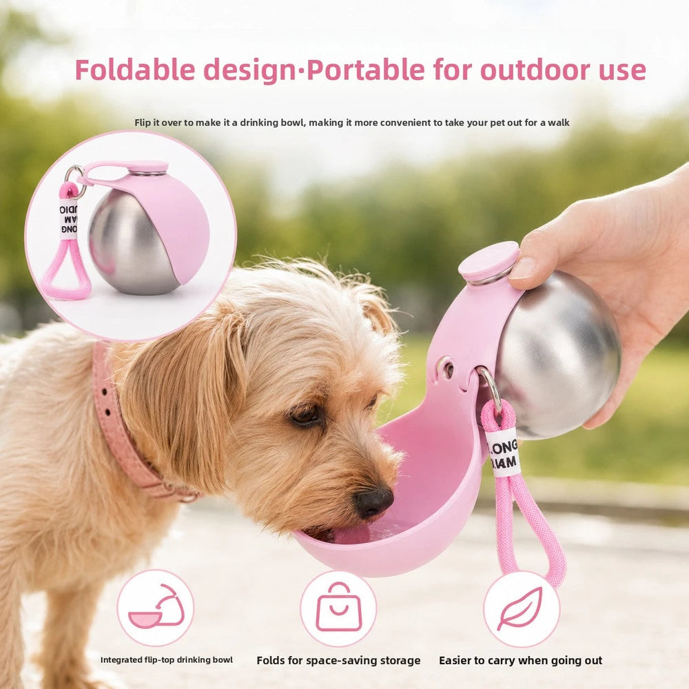 Leak-Proof Portable Water Dispenser for Dogs - Stainless Steel