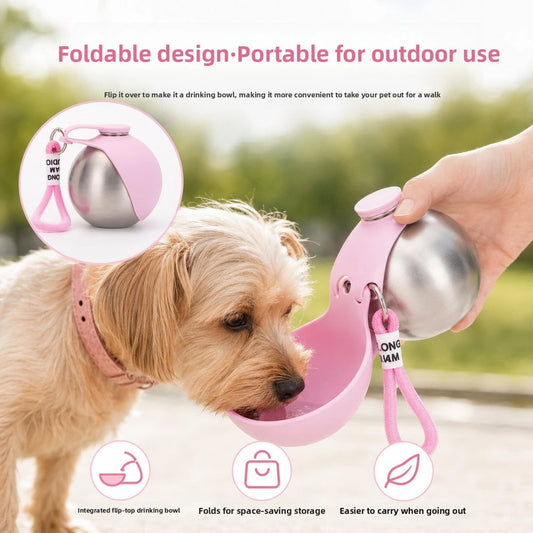 Leak-Proof Portable Water Dispenser for Dogs - Stainless Steel